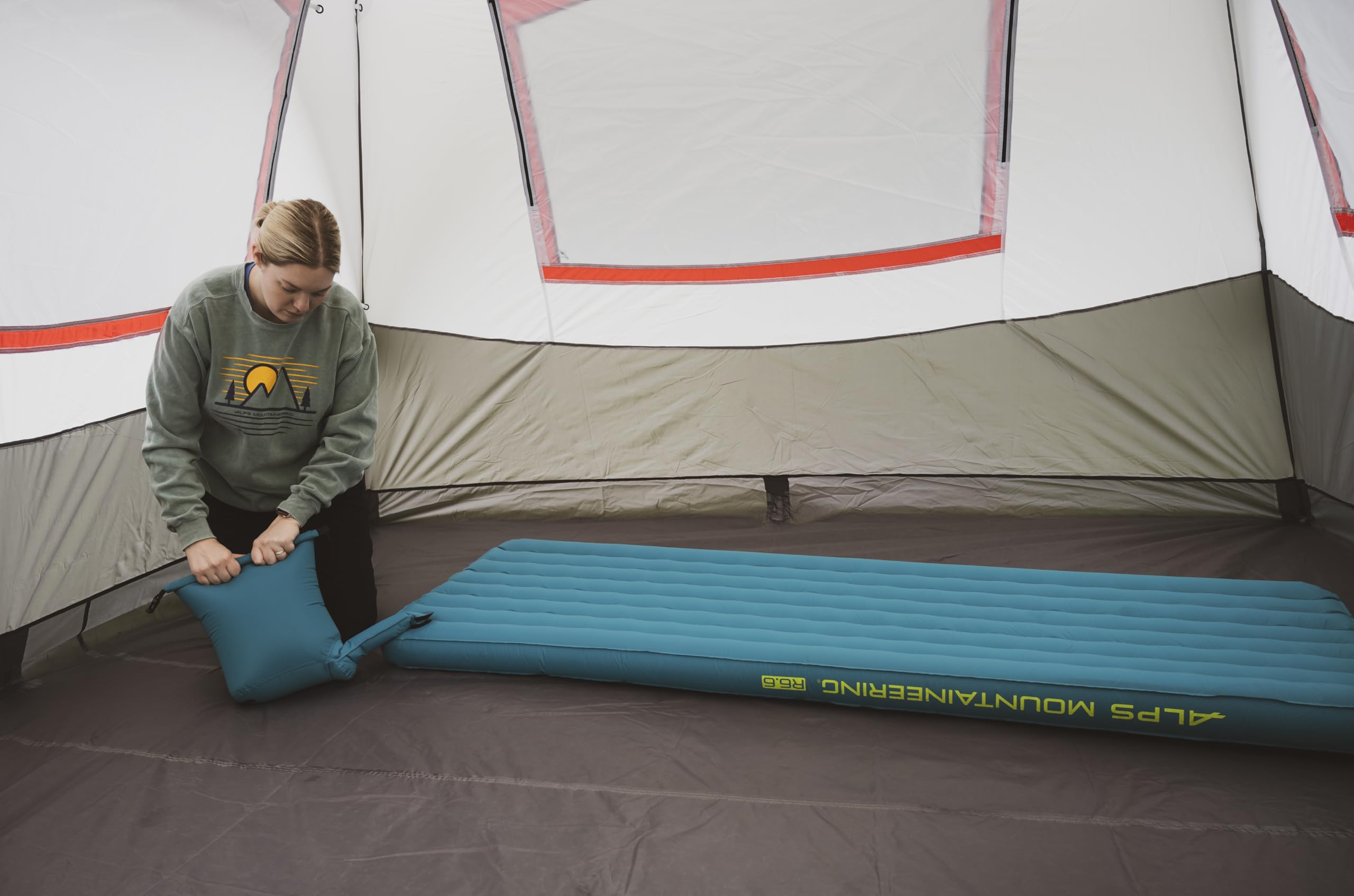 ALPS Mountaineering Pioneer Insulated Air Pad R-value 6.6 for cold-season comfort