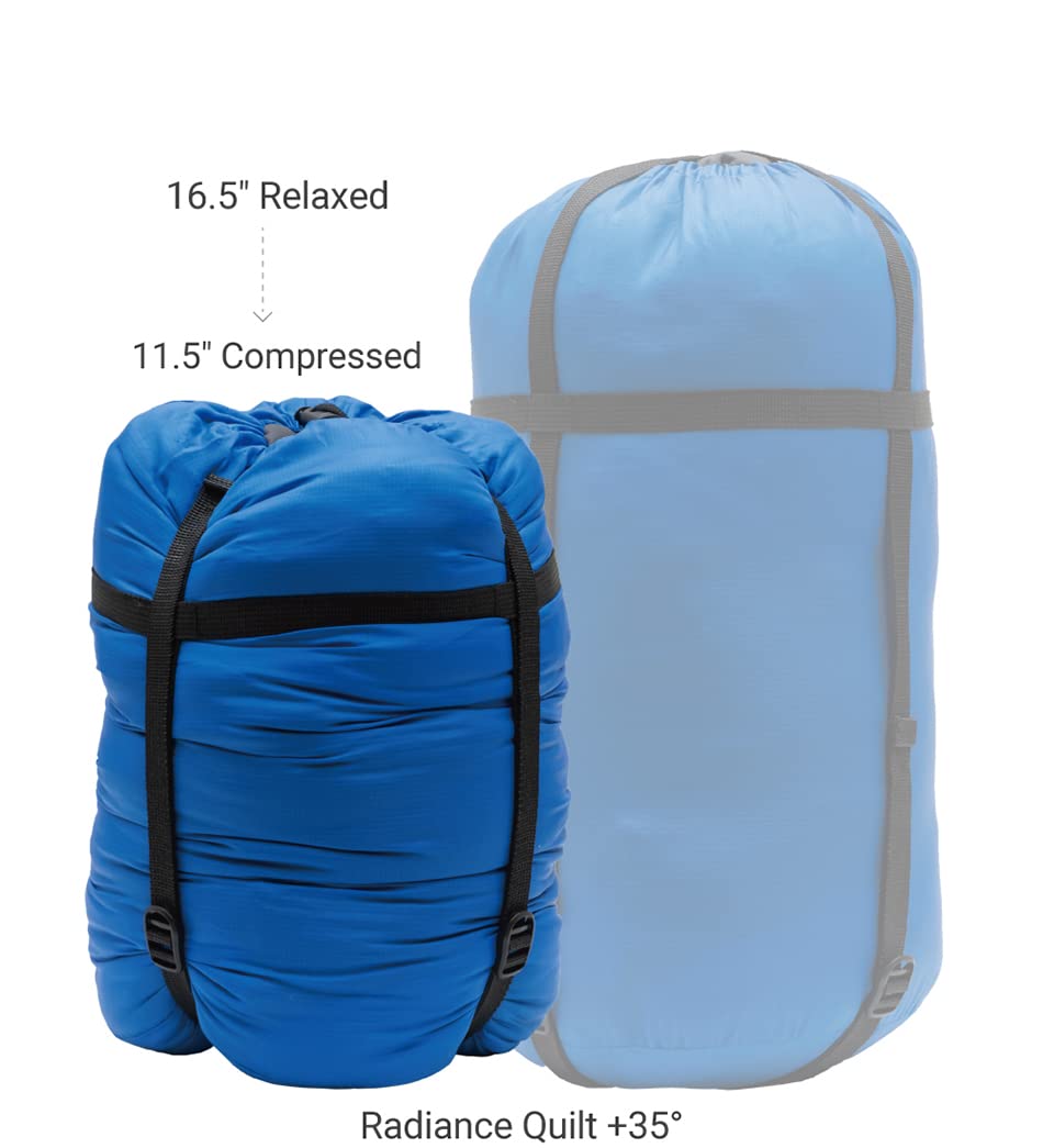 ALPS Radiance Quilt oversized footbox enables air-pad compatibility