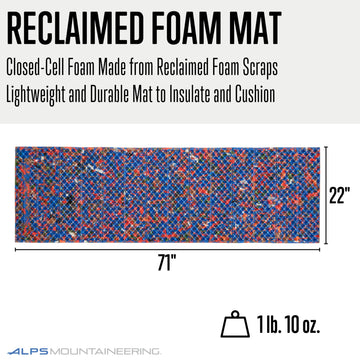 ALPS Mountaineering Reclaimed Foldable Foam Mat Confetti packed size indicating ultra-light travel.