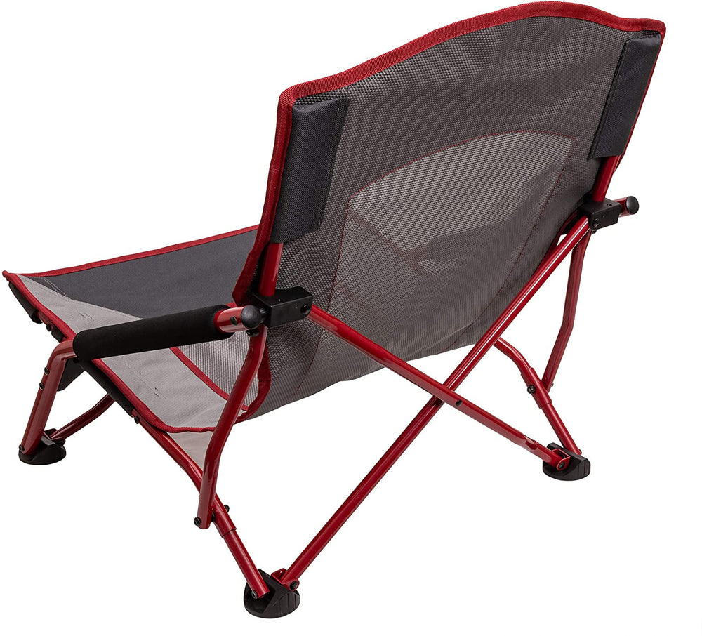 Low-profile seating lets you relax with legs extended near campfire.