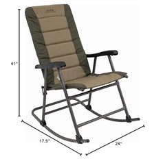 ALPS Mountaineering outdoor rocking chair with cushioned fabric for relaxed evenings.