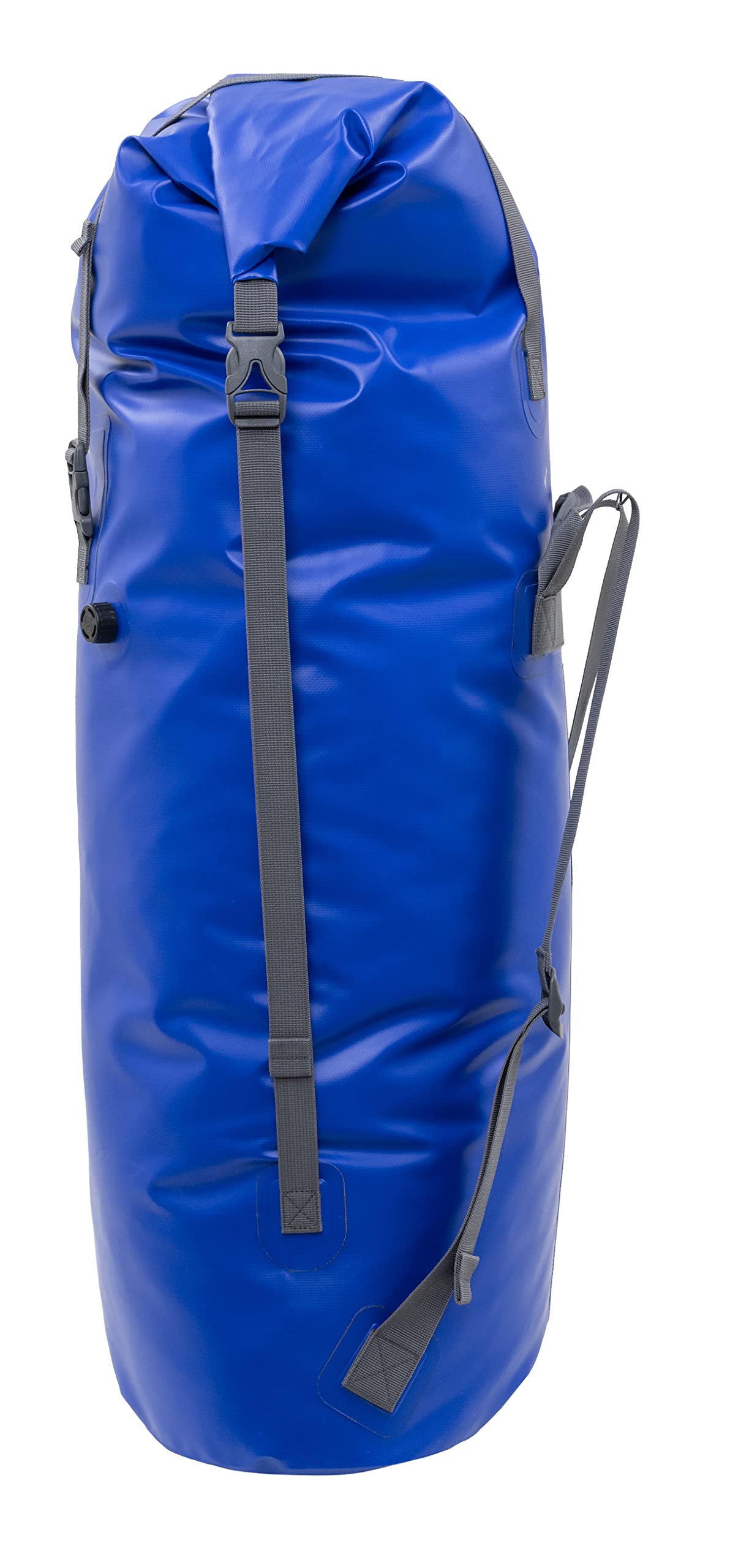 Air release valve helps compress the bag for compact packing