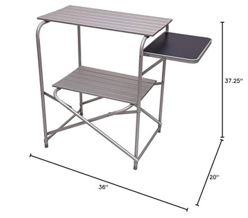 ALPS Mountaineering Utility Table shows two fold-up surfaces for versatile use.
