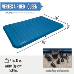 ALPS Mountaineering Vertex air bed queen inflated for spacious comfort outdoors.