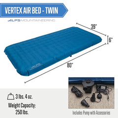 ALPS Mountaineering Vertex Air Bed Queen with sturdy coil system for solid sleep surface