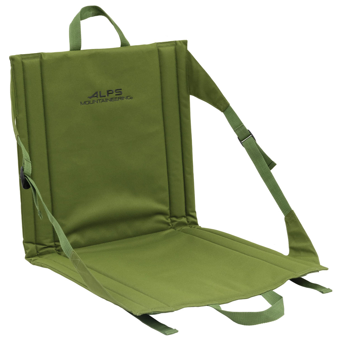 ALPS Mountaineering Weekender Camp Seat with bleacher strap for stable seating.