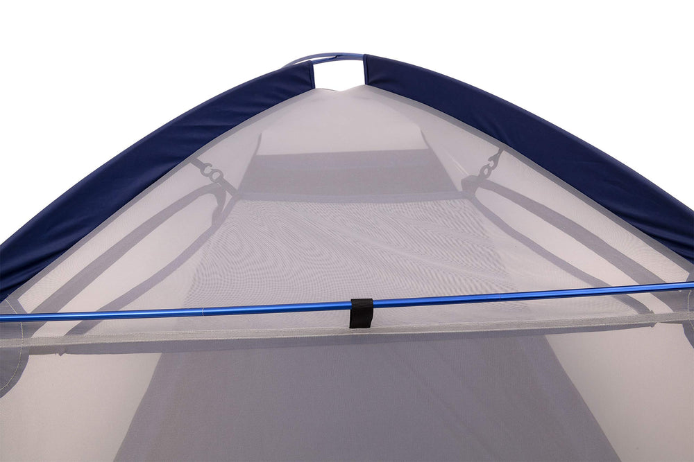 Zephyr 3P tent quick setup with clips and lightweight aluminum poles.