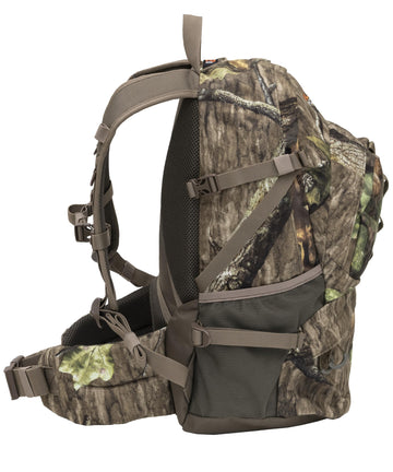 ALPS OutdoorZ Dark Timber Pack water bottle pockets provide quick hydration access.