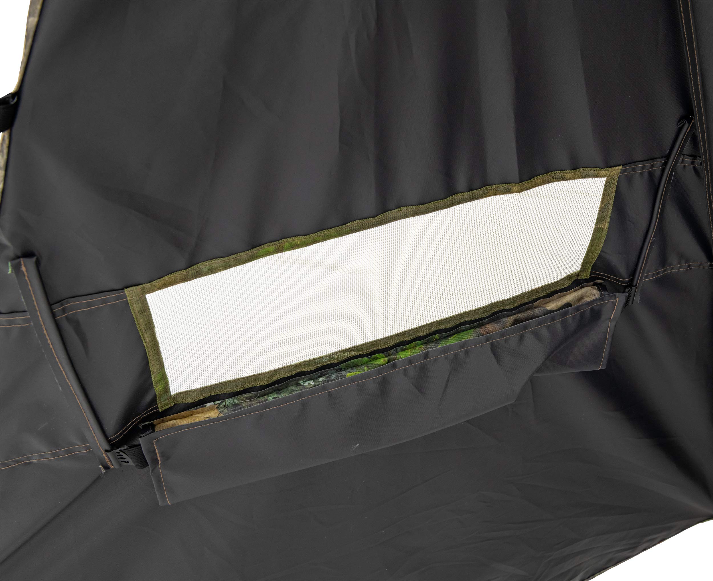 ALPS OutdoorZ Dash Panel Blind attached ground stakes ensure stable setup on rough ground.