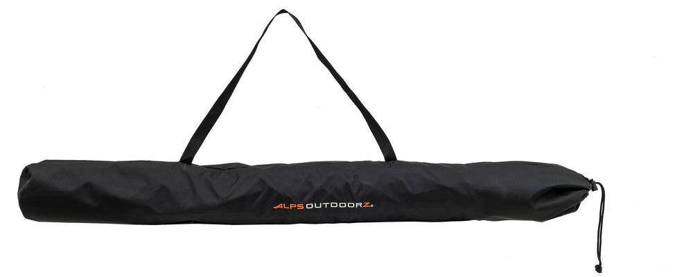 Free-standing frame provides stable setup on uneven ground.