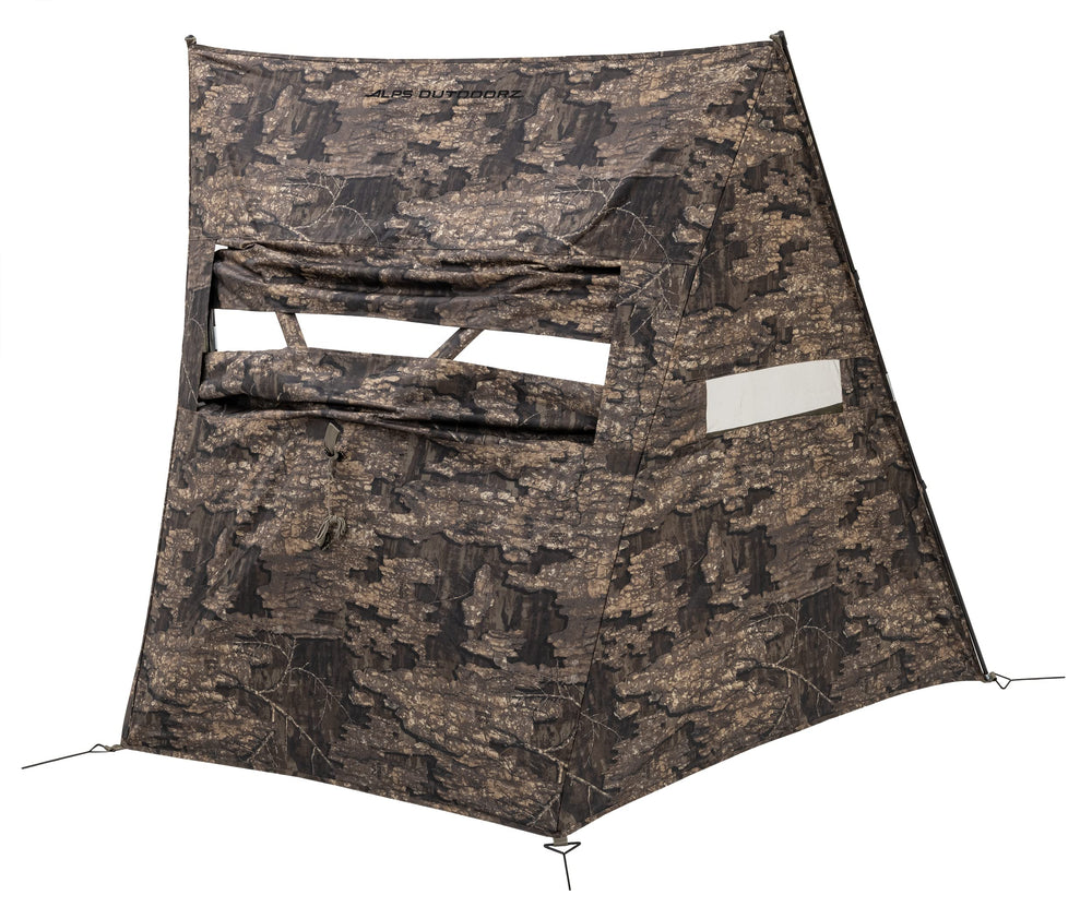 Realtree Timber camouflage on the Dash Panel Blind blends with woods.