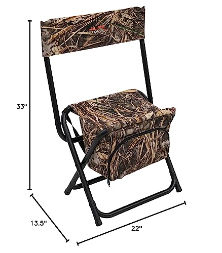 Powder-coated steel frame ensures durability in rugged hunting and camping environments.