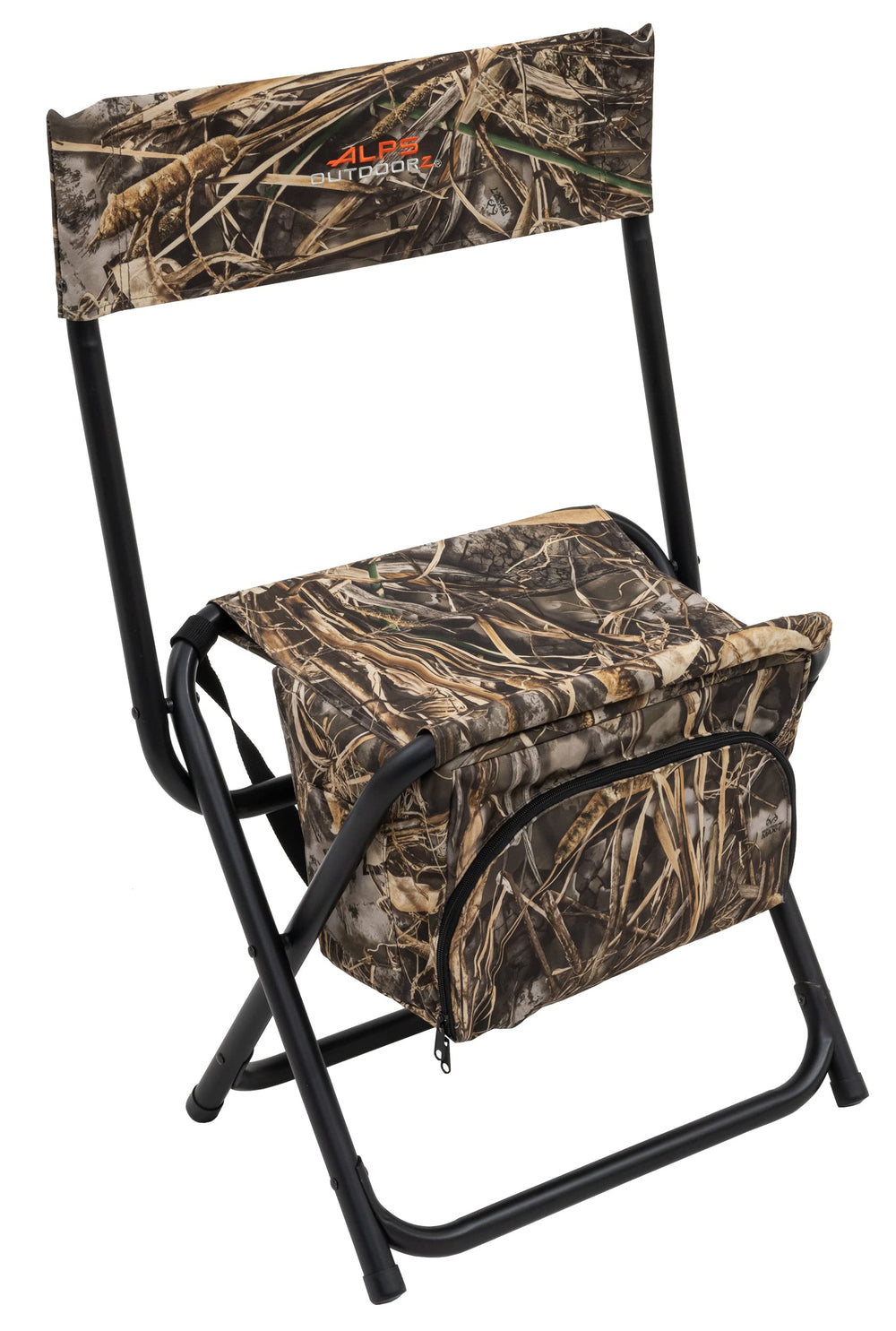 ALPS OutdoorZ Dual Action chair in Realtree MAX-7 fabric offers an extra-wide, comfy seat.