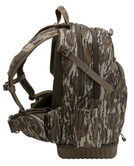 Close-up of the drop-down gun boot for hands-free shotgun transport.