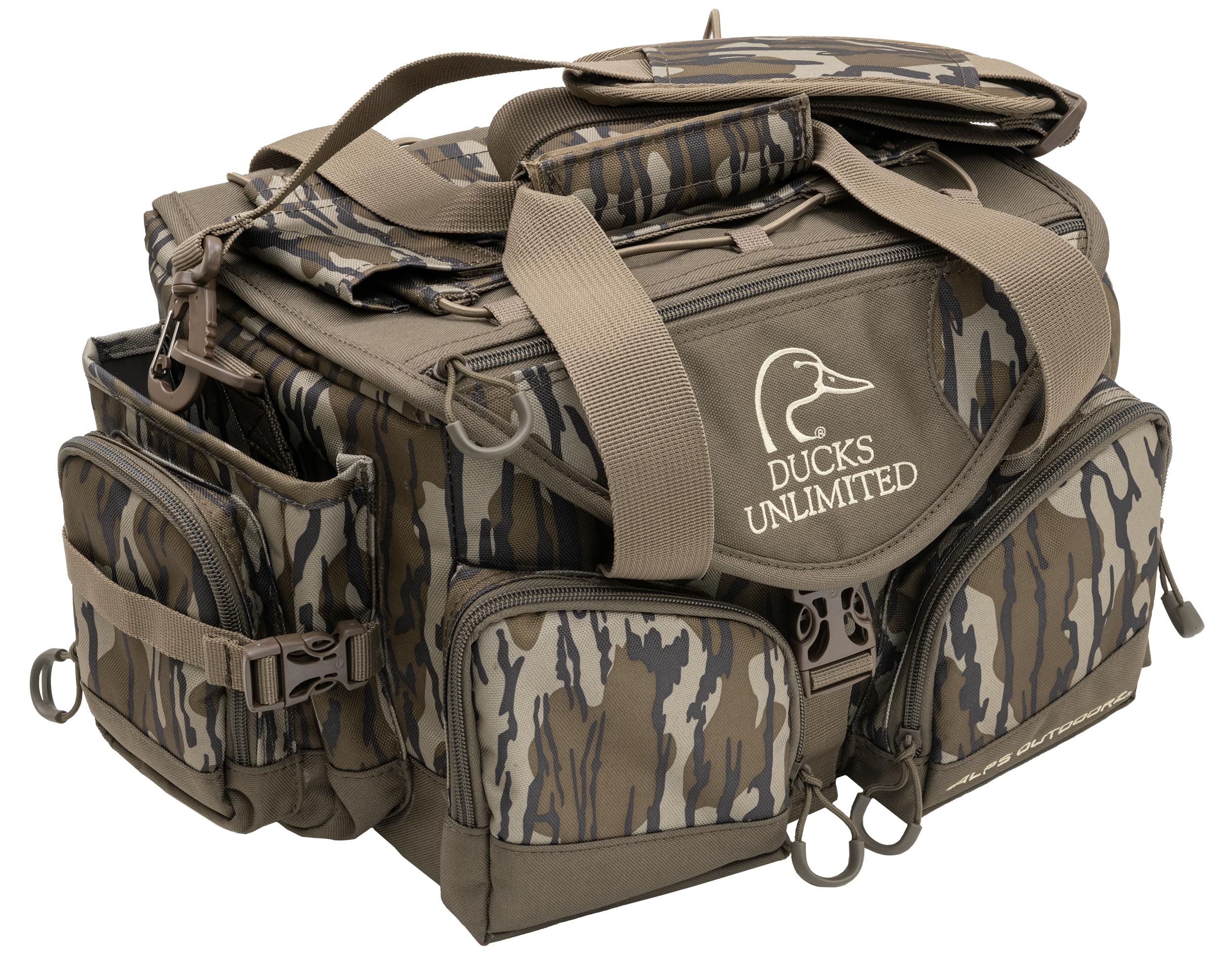 ALPS OutdoorZ Ducks Unlimited bag with waterproof main compartment in wet conditions.