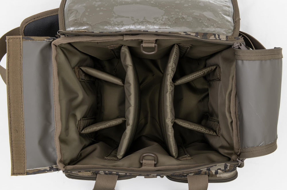 Waterproof sealed membrane keeps gear dry in damp blind setups.