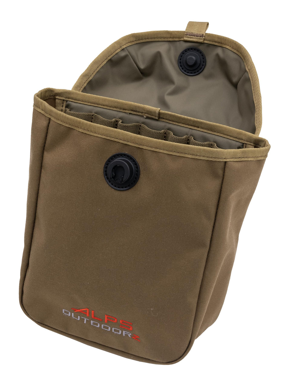 ALPS OutdoorZ Extreme Upland Vest Outfitter Pocket lid close-up, magnetic lock and non-slip gun rest