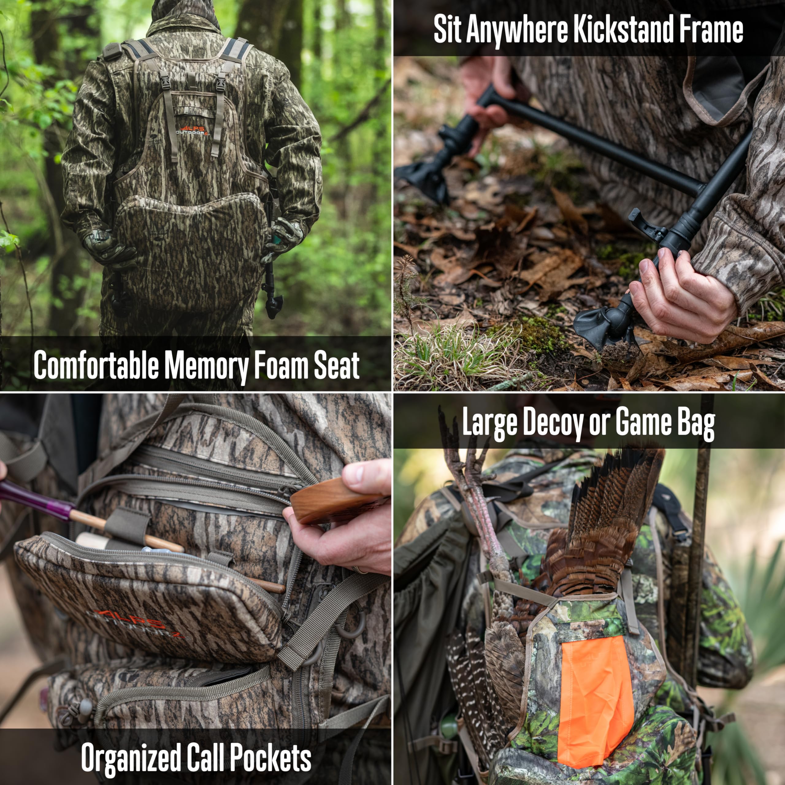 ALPS OutdoorZ Grand Slam Turkey Vest removable kickstand keeps footing stable