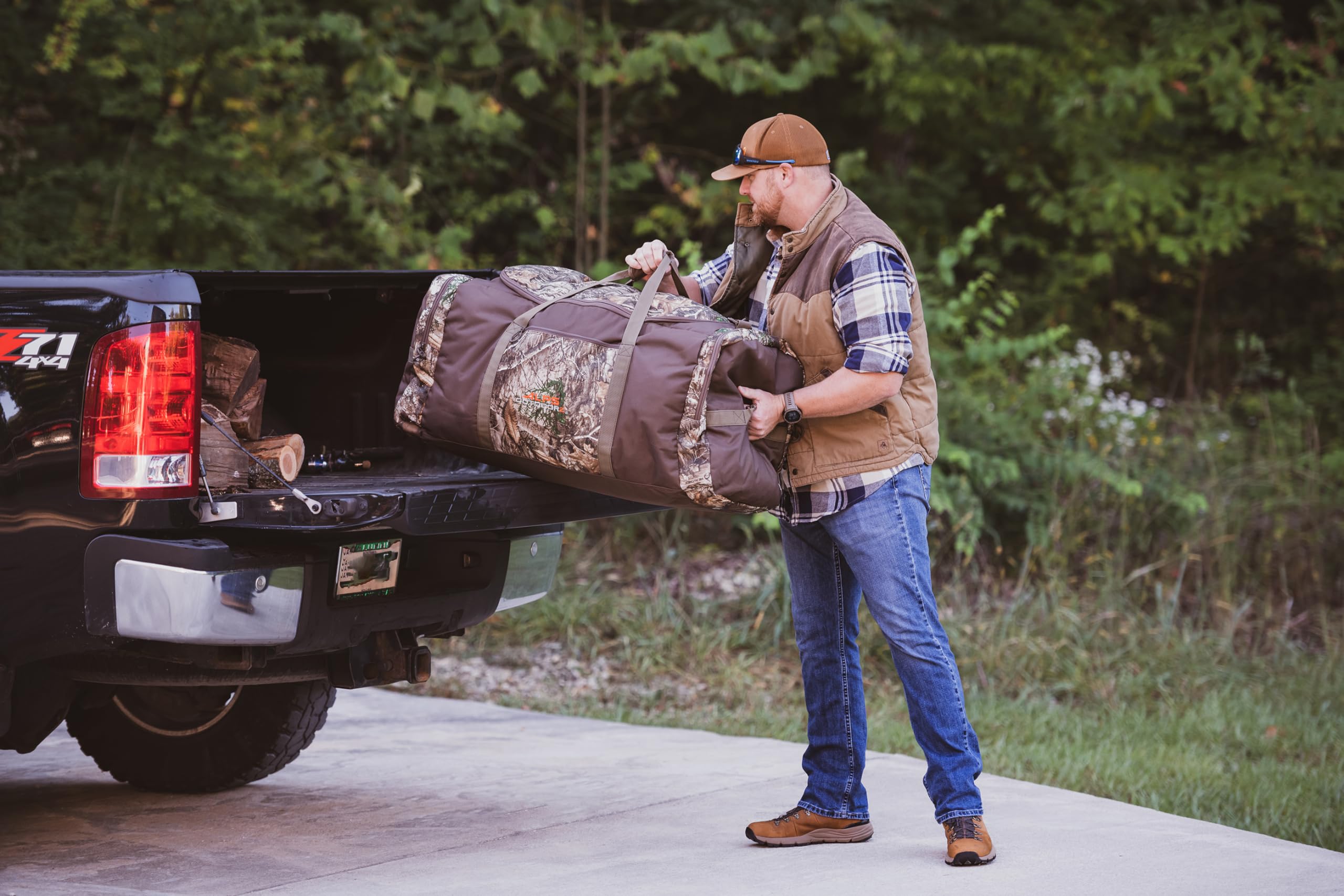 ALPS OutdoorZ High Caliber Duffel reinforced end handles for versatile lifting and loading.