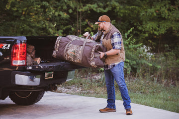 ALPS OutdoorZ High Caliber Duffel reinforced end handles for versatile lifting and loading.