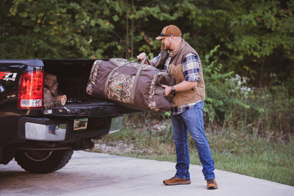 ALPS OutdoorZ High Caliber Duffel reinforced end handles for versatile lifting and loading.