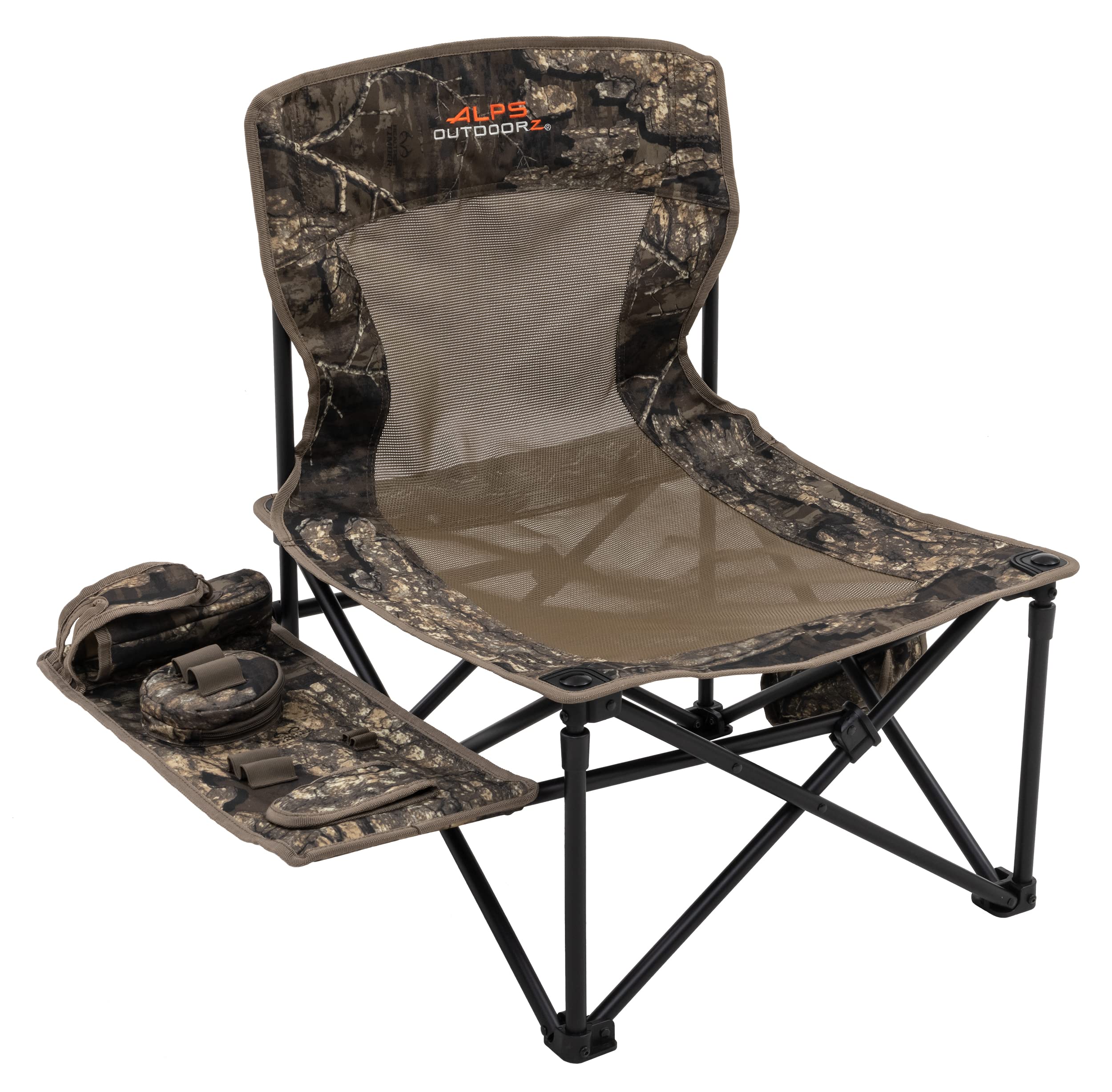 ALPS OutdoorZ High Ridge chair in Realtree Timber camo for long, comfortable sits