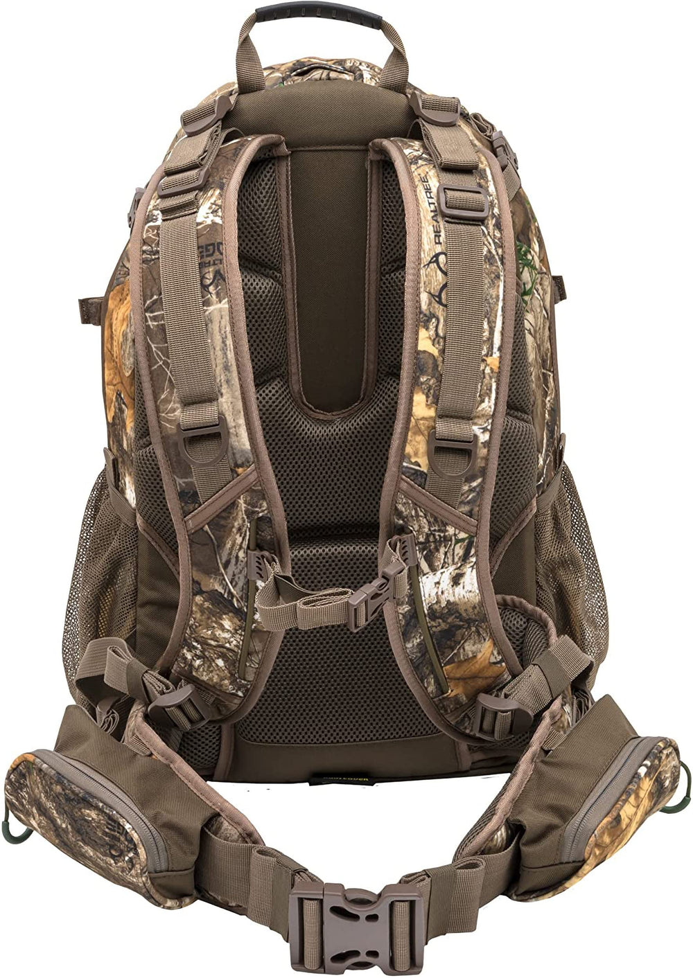ALPS OutdoorZ Matrix Pack Realtree Edge front view with wing pockets securing weapon