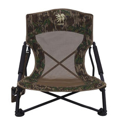 ALPS OutdoorZ NWTF Vanish chair in Greenleaf camo blends with mossy cover.