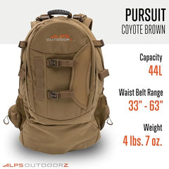 ALPS OutdoorZ Pursuit Pack main pocket offers roomy storage for hunting essentials.