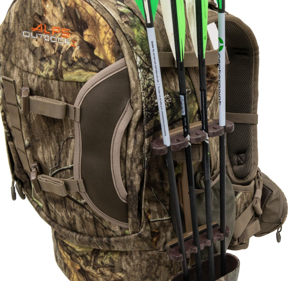 ALPS OutdoorZ Pursuit Pack quiver holders keeping arrows ready on the move