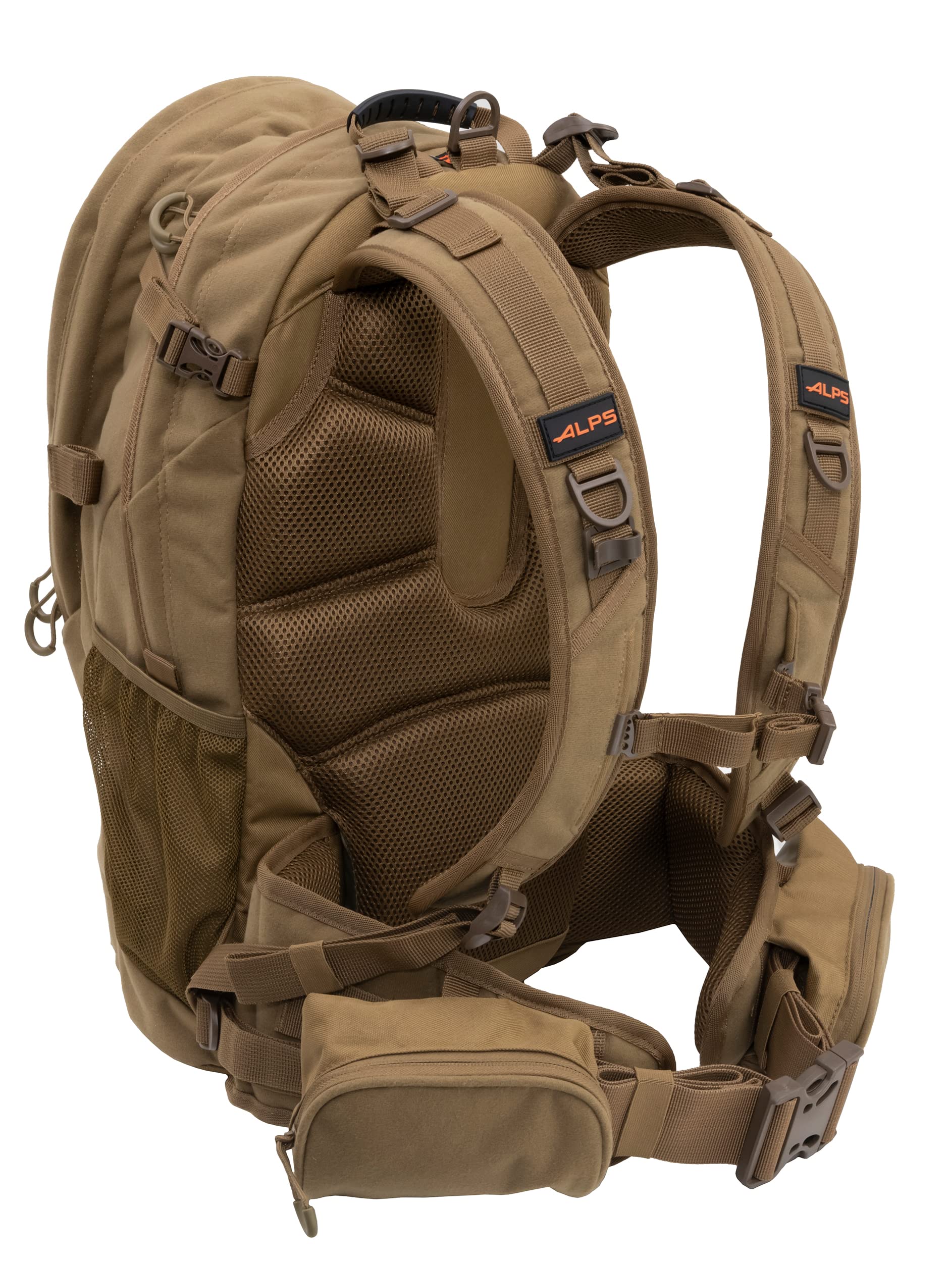 Blaze orange rain cover on ALPS Pursuit Pack protects gear in wet weather