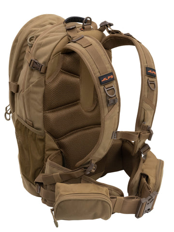 Blaze orange rain cover on ALPS Pursuit Pack protects gear in wet weather
