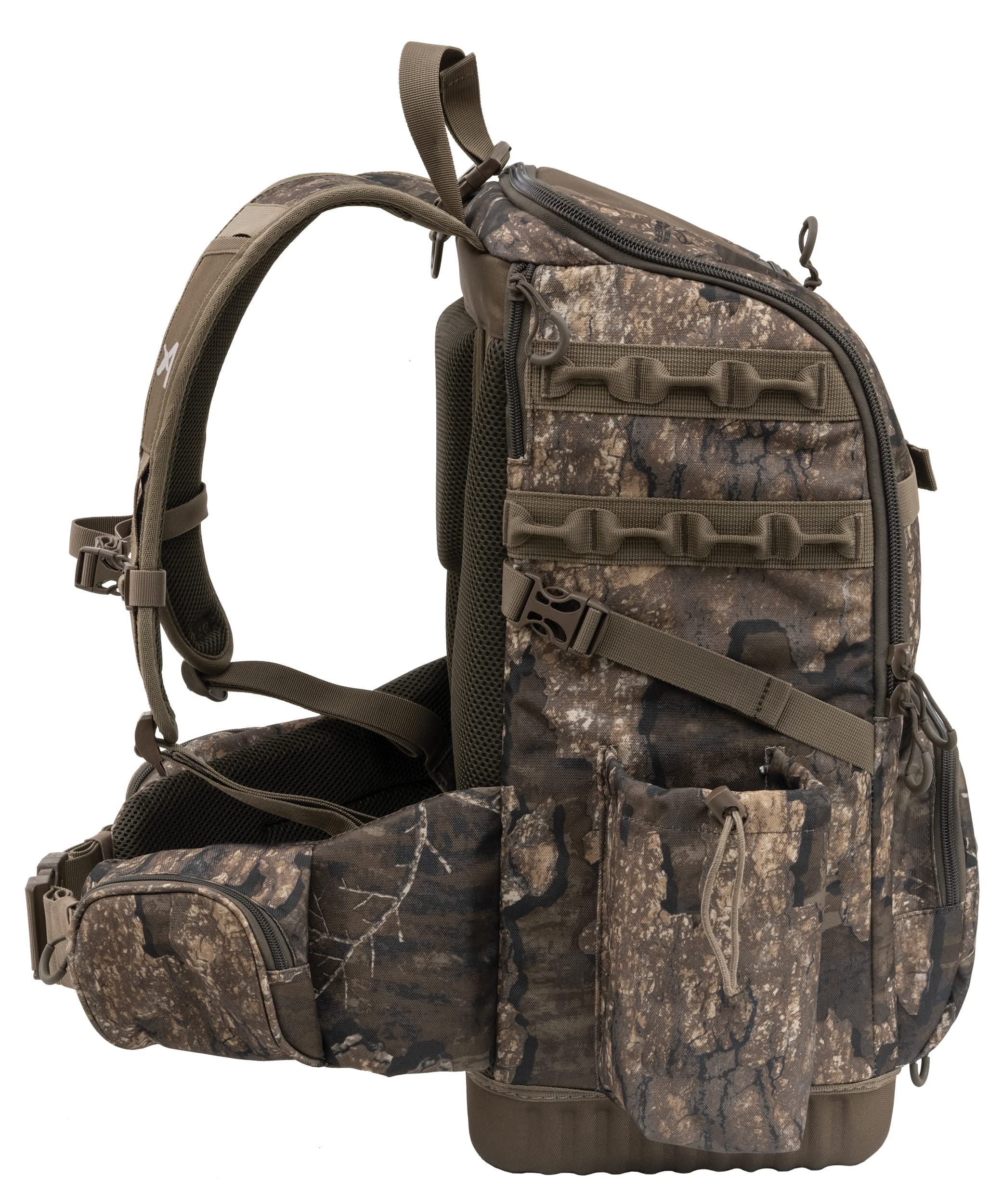 Vault Blind Bag with tree straps securing around a tree for stable field setup.