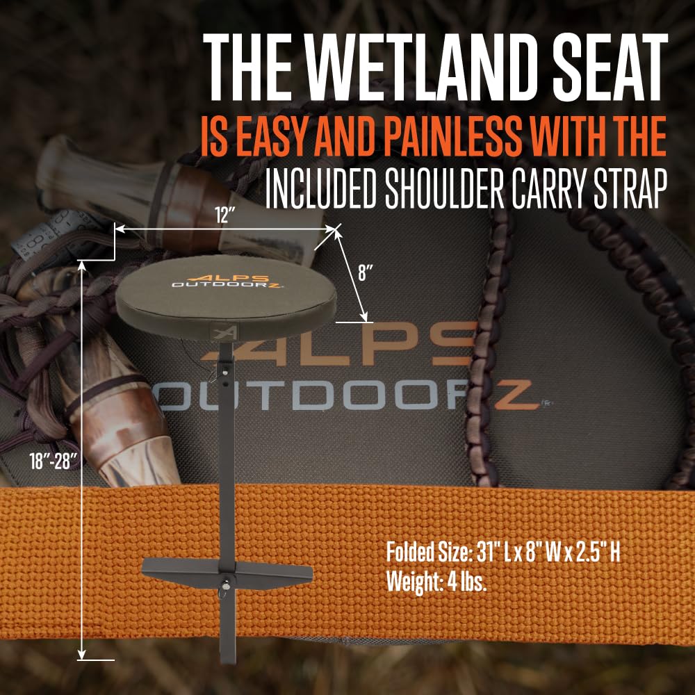 ALPS OutdoorZ Wetland Seat flat-fold-design stores compactly when not in use
