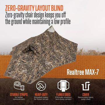 ALPS OutdoorZ Zero-Gravity Layout Blind padded headrest close-up for all-day comfort.