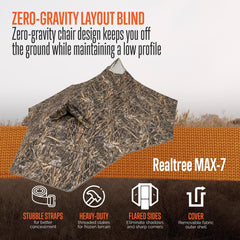 ALPS OutdoorZ Zero-Gravity Layout Blind padded headrest close-up for all-day comfort.
