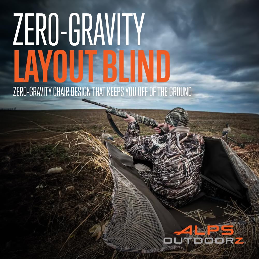 ALPS OutdoorZ Zero-Gravity Layout Blind side view highlighting assembly-free setup and low-profile concealment.