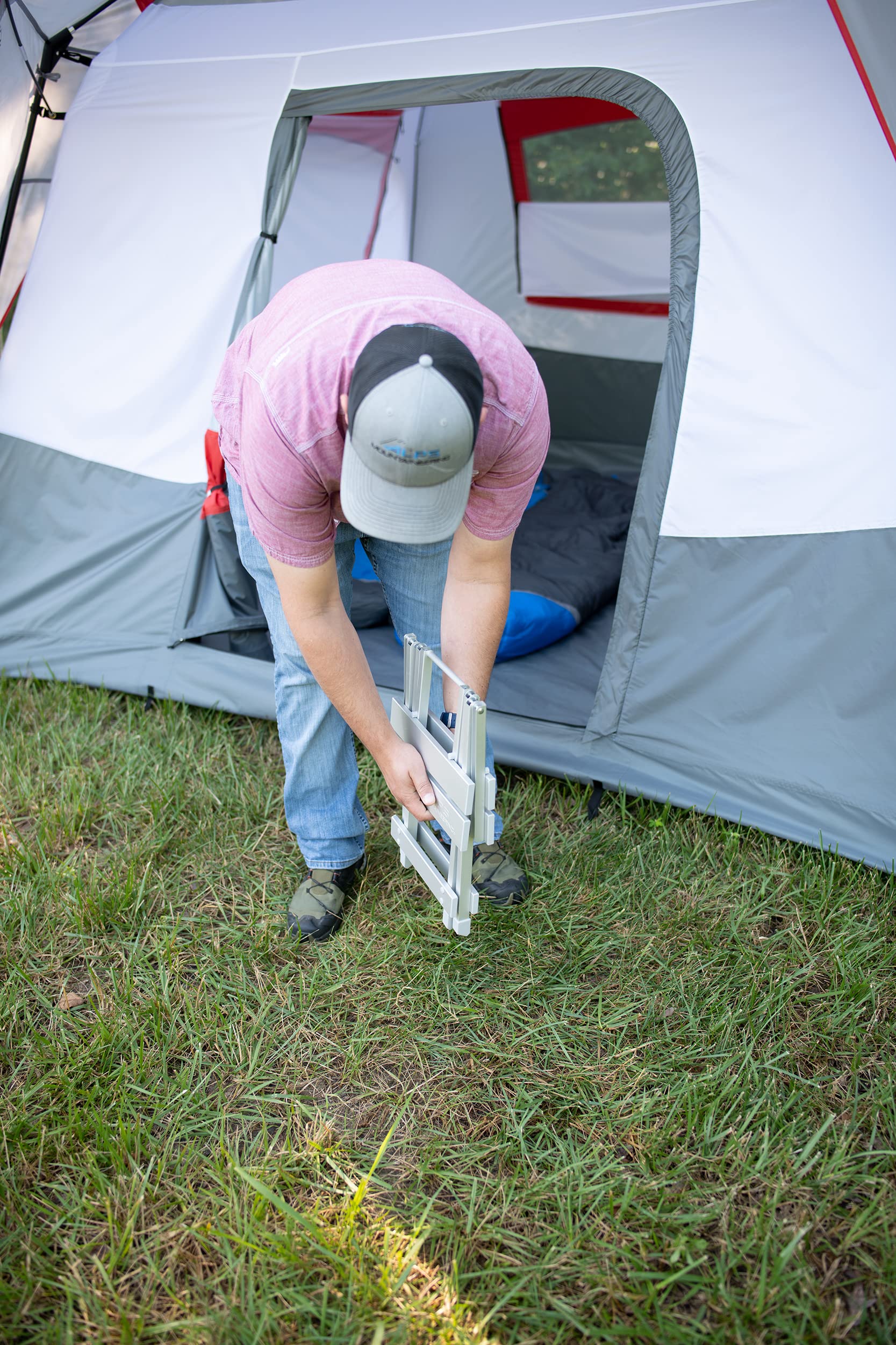 ALPS Sidekick side-table-use at campsite for drinks