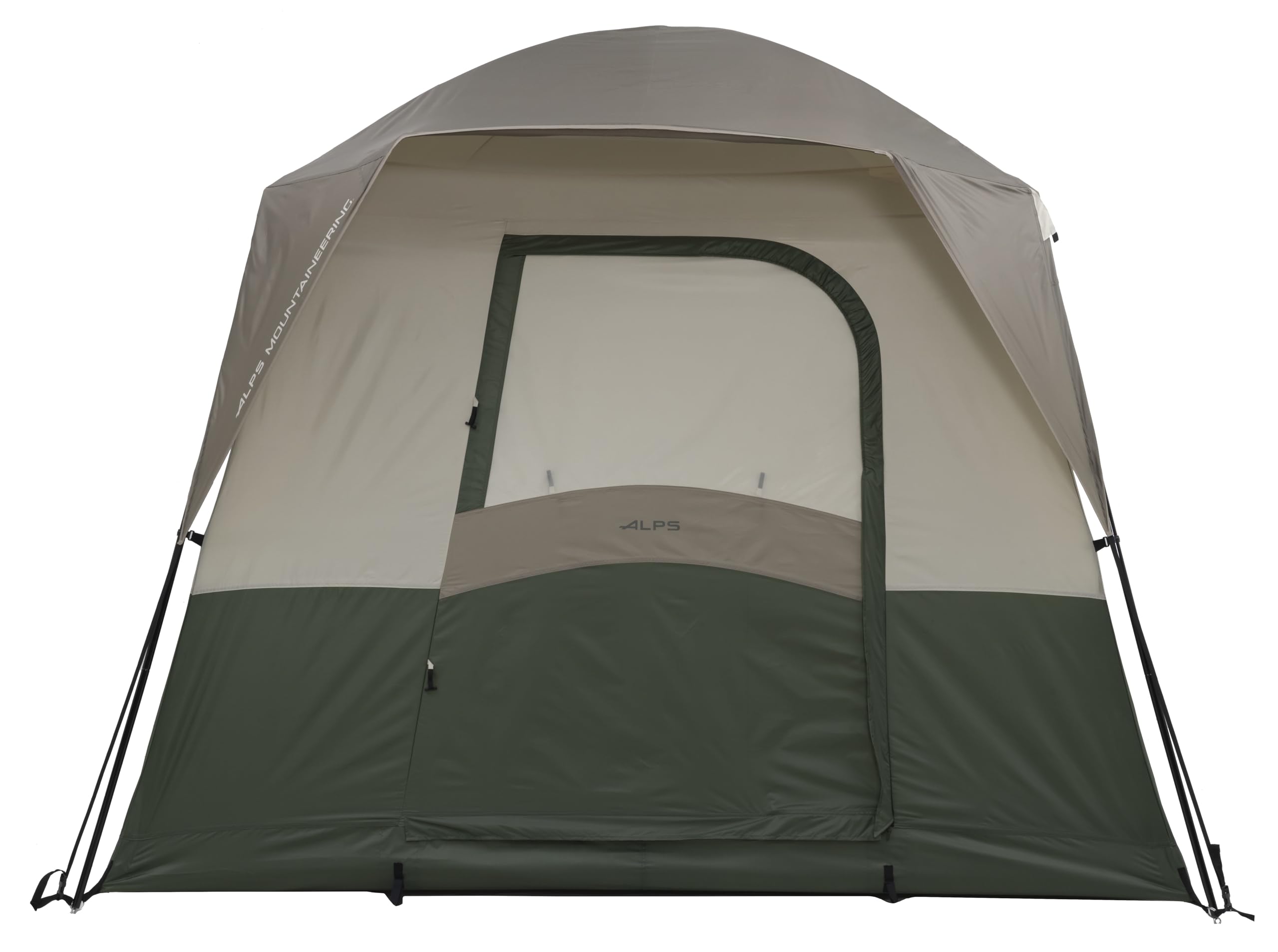Vertical walls of ALPS Wildwood 4P tent maximize usable space for cots and activities.