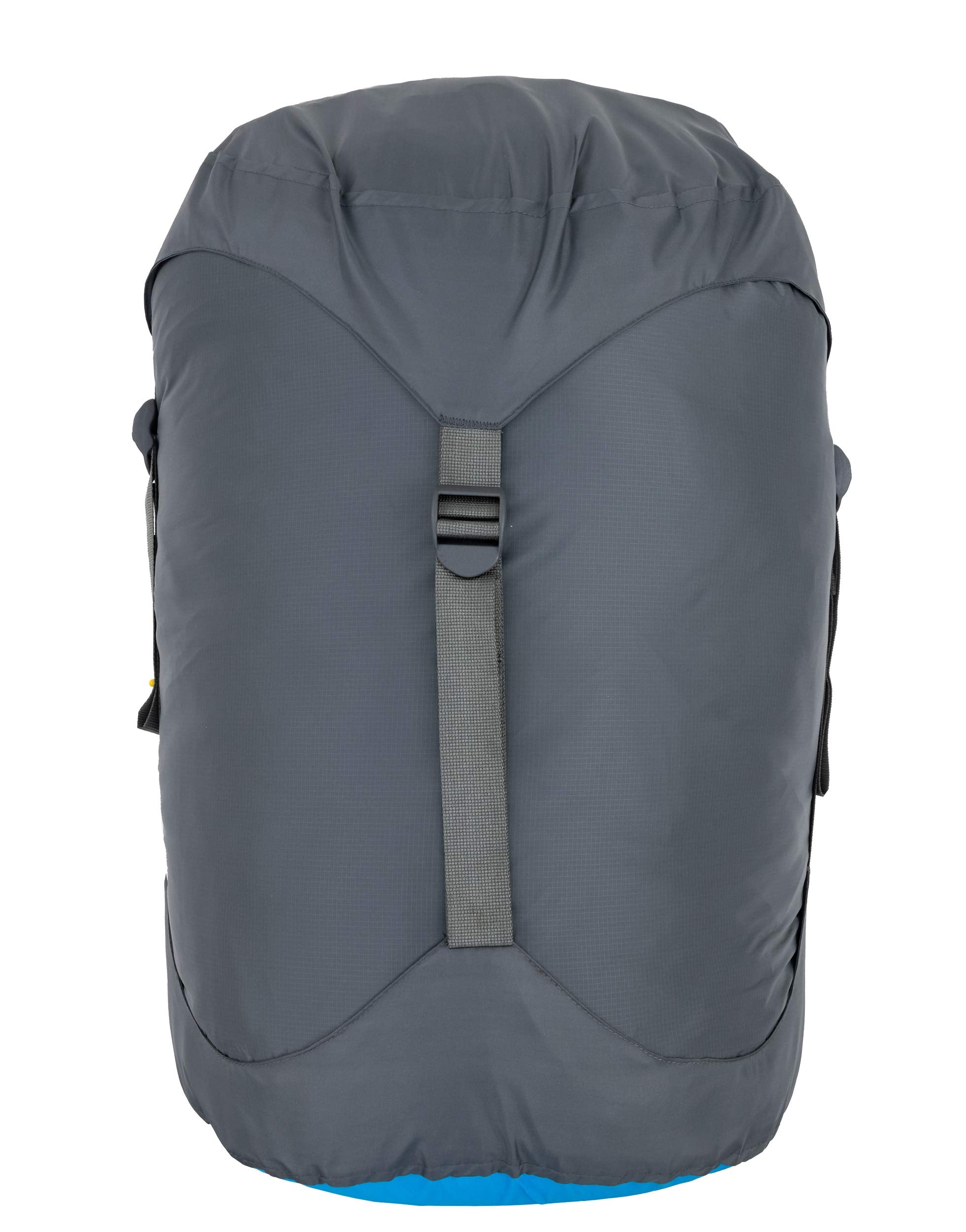 ALPS Mountaineering Dry Sack 45L blue gray closed view showing waterproof seal for gear protection