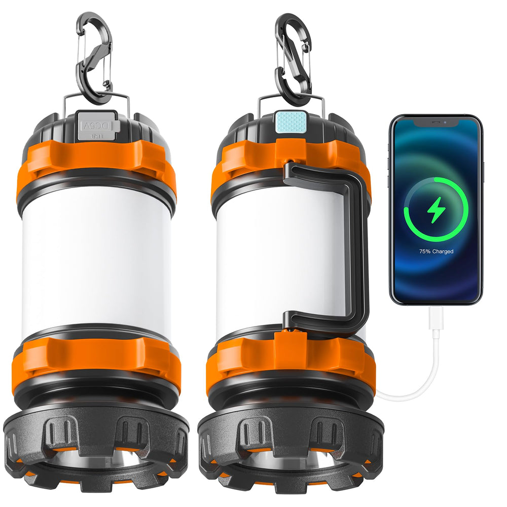 AlpsWolf camping lantern orange 2-pack delivers bright, 1000-lumen light for outdoor nights.