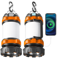 AlpsWolf camping lantern orange 2-pack delivers bright, 1000-lumen light for outdoor nights.