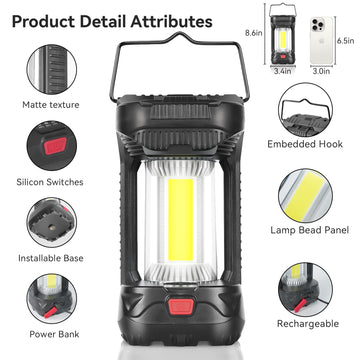 AlpsWolf lantern portable with hanging hook for tents and trees