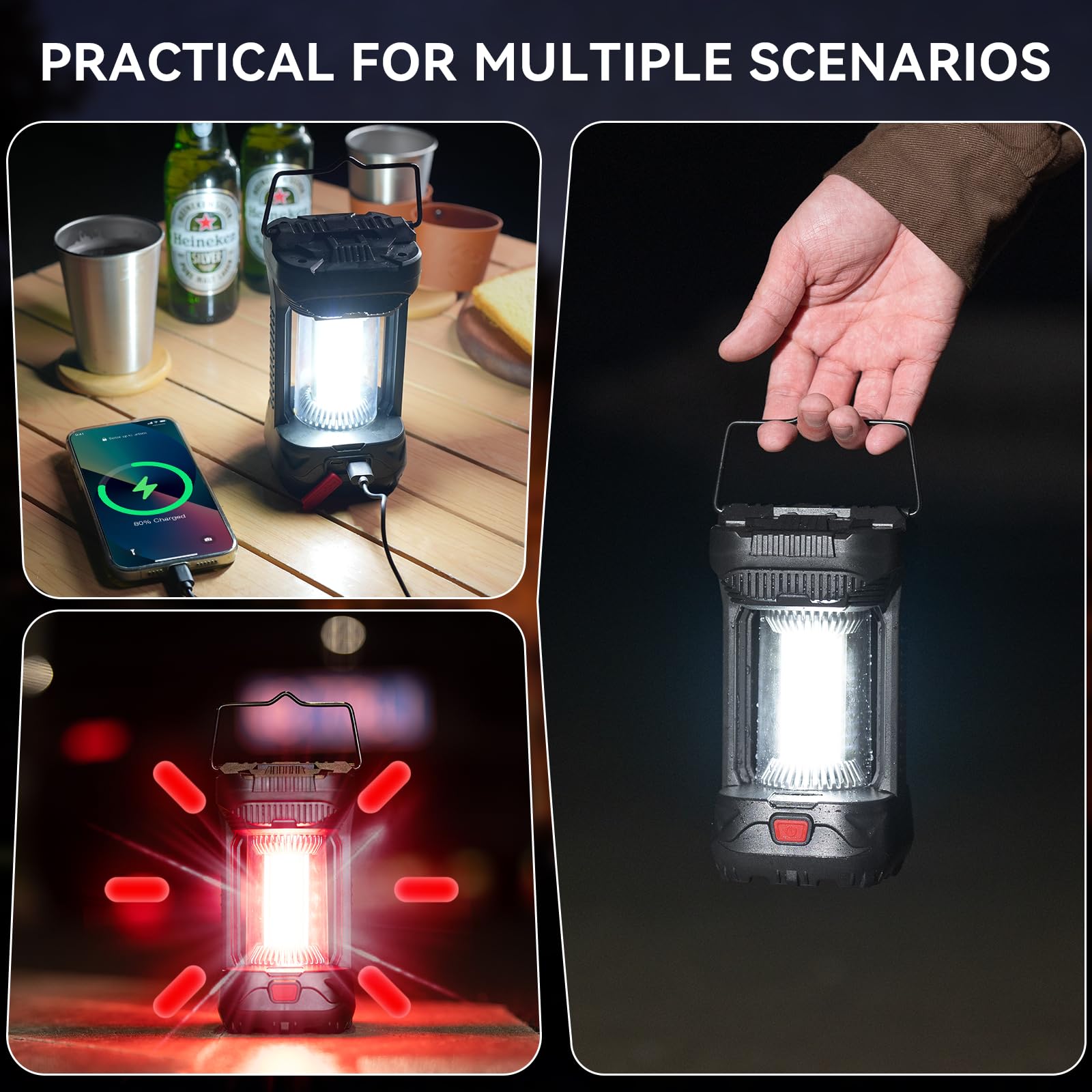 AlpsWolf lantern powers phones and GPS with built-in battery