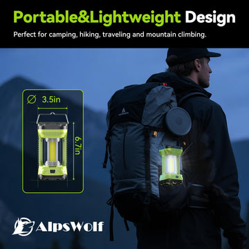 AlpsWolf lantern includes battery indicators showing real-time power levels