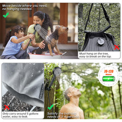 AlpsWolf portable shower battery 6000mAh delivers up to two hours of outdoor use