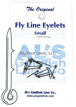 Al's Goldfish Lure Co. 15-pcs eyelets for fly line reduce knots and ease leader swaps.