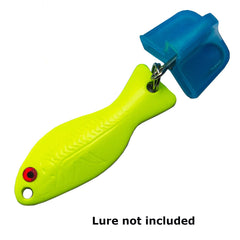 Close-up of poly plastic bonnets showing secure fit on treble hooks for protection.