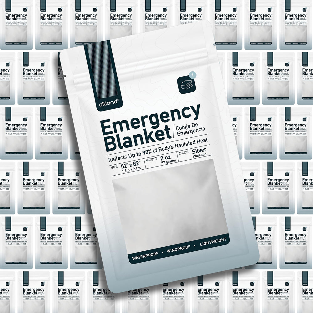 Altland emergency blankets multi-use design supports signaling, shade, or ground cover.