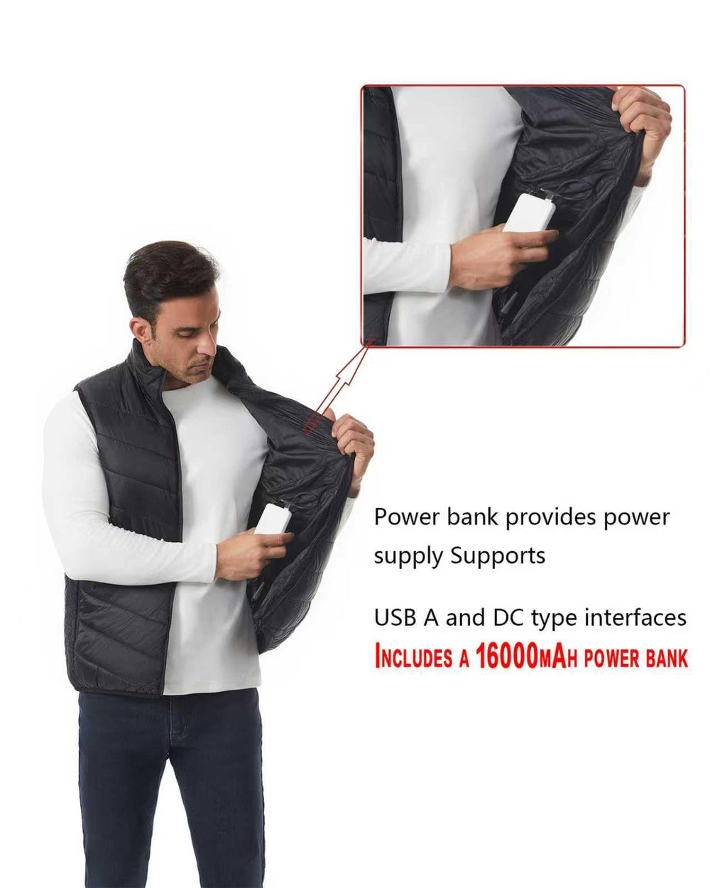 ALTWEIWEN heated-down-vest worn as outer layer in cold conditions for versatile warmth.